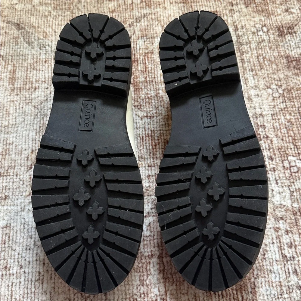 Quince Italian Leather Lug Sole Loafers Chunky Lug Sole Bone White Women US 8 - Picture 7 of 7